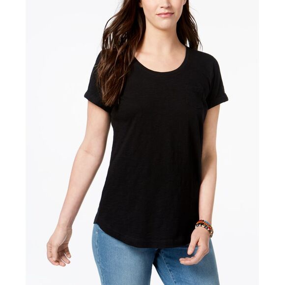 Style & Co. Tops - Style & Co Solid Crewneck One Pocket Top1754